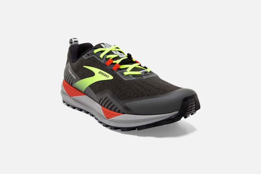 Brooks Cascadia 15 Trail Running Shoes Mens - Black/Green - IKCXQ-7824